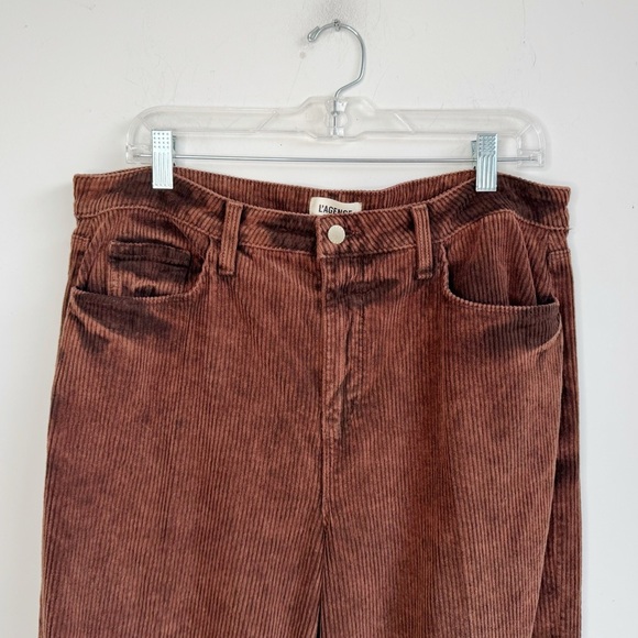 L’AGENCE Scottie Corduroy Wide Leg Jeans | Saddle Brown | Size 33 - Picture 6 of 10